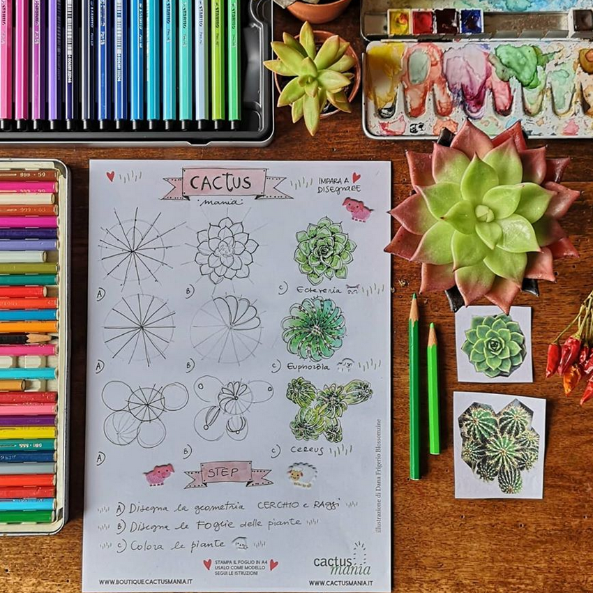 Cactusmania scheda da disegnare